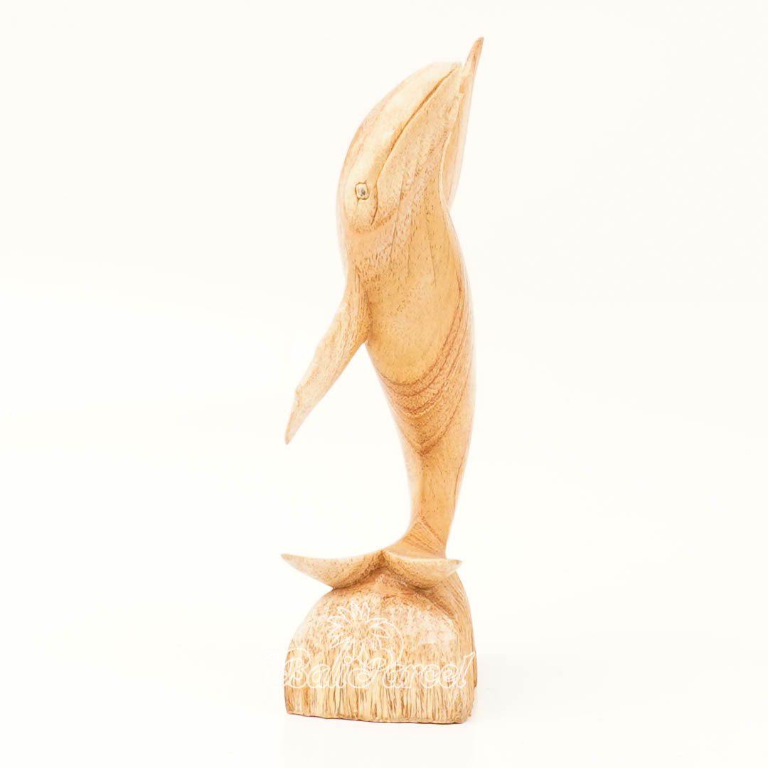 Wooden Whale Standing, Hand Made From Albesia Wood