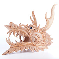 Handcarved Wooden Dragon Carving, Made From Suar Wood