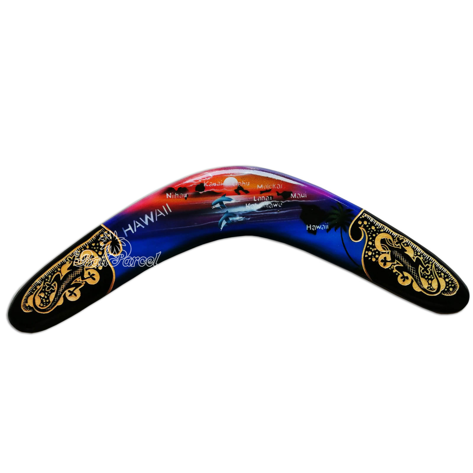 Wooden Boomerang Airbrush With Carving, Hand Made From Pinus Wood