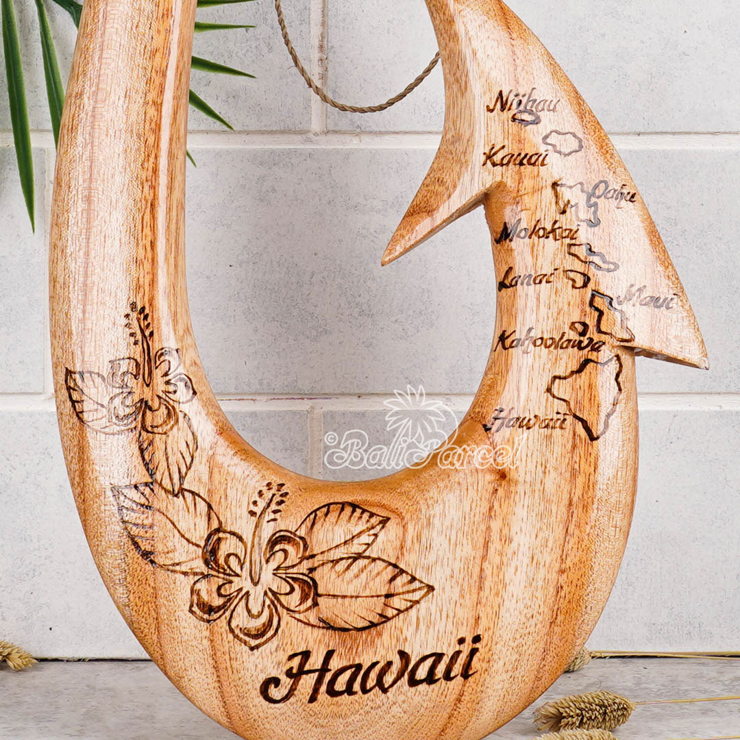 Wooden Hook Burning, Handmade From Pinus Wood