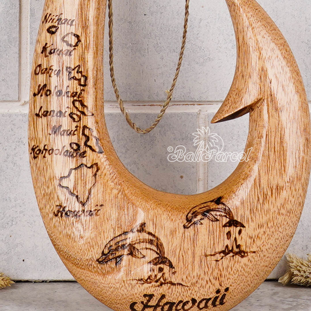 Wooden Hook Burning, Handmade From Pinus Wood