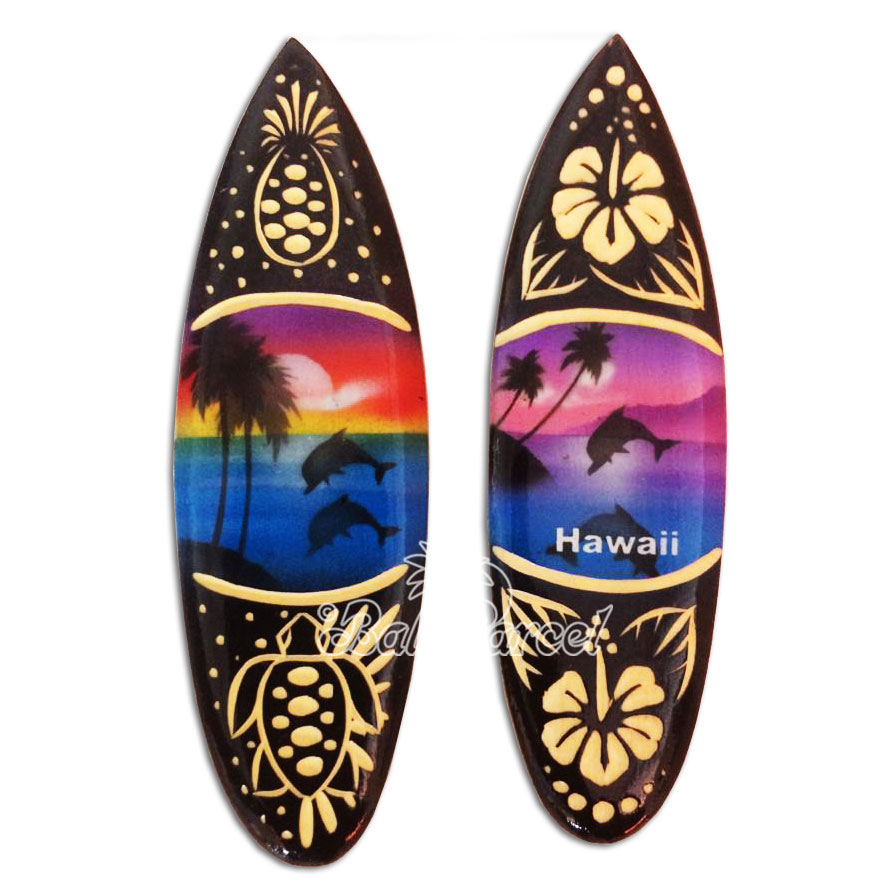Magnet With Airbrushed Combination Carving, Handcarved From Pinus Wood