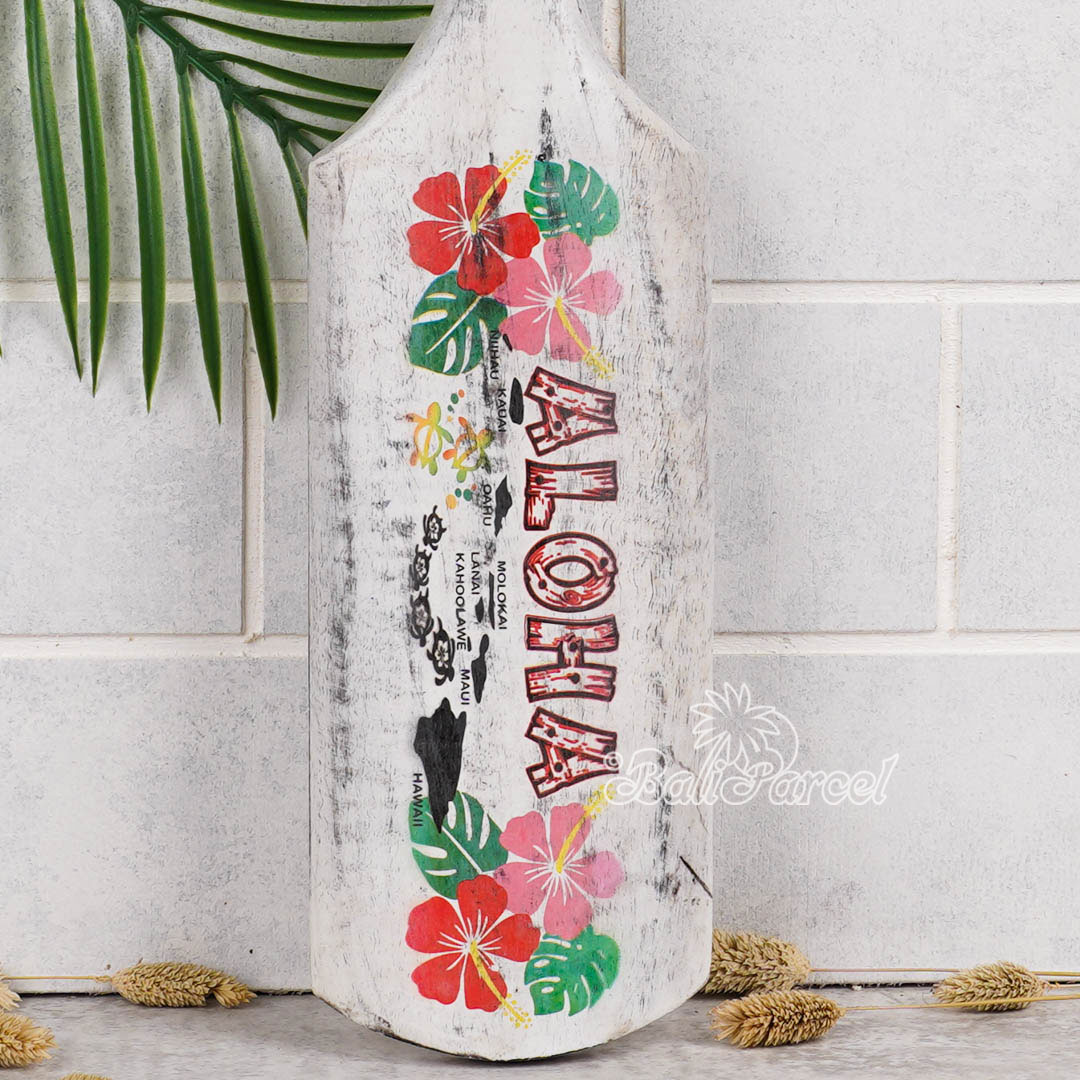 Wooden Paddle Airbrush With Painting, Handmade From Pinus Wood
