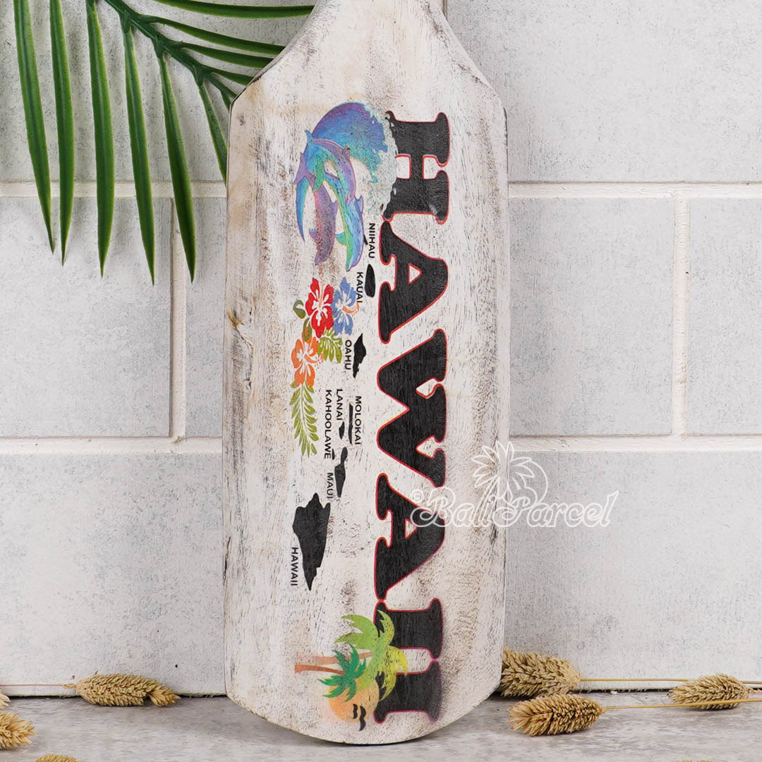 Wooden Paddle Airbrush With Painting, Handmade From Pinus Wood