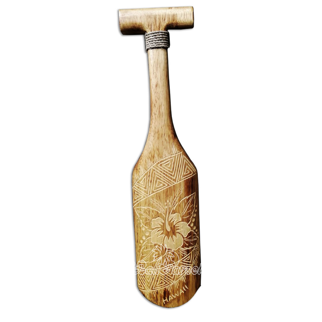 Wooden Paddle Burn With Carving, Handmade From Pinus Wood