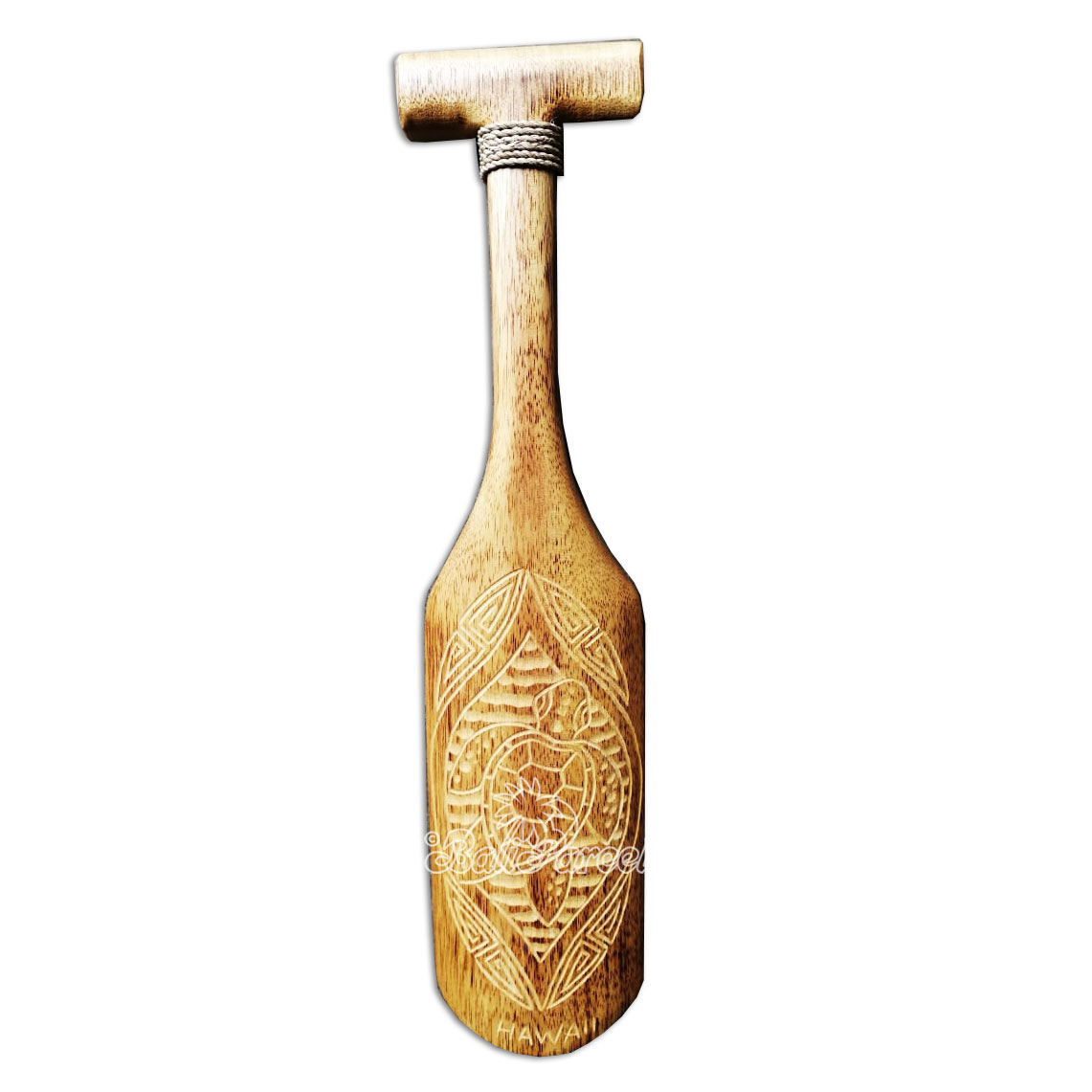 Wooden Paddle Burn With Carving, Handmade From Pinus Wood