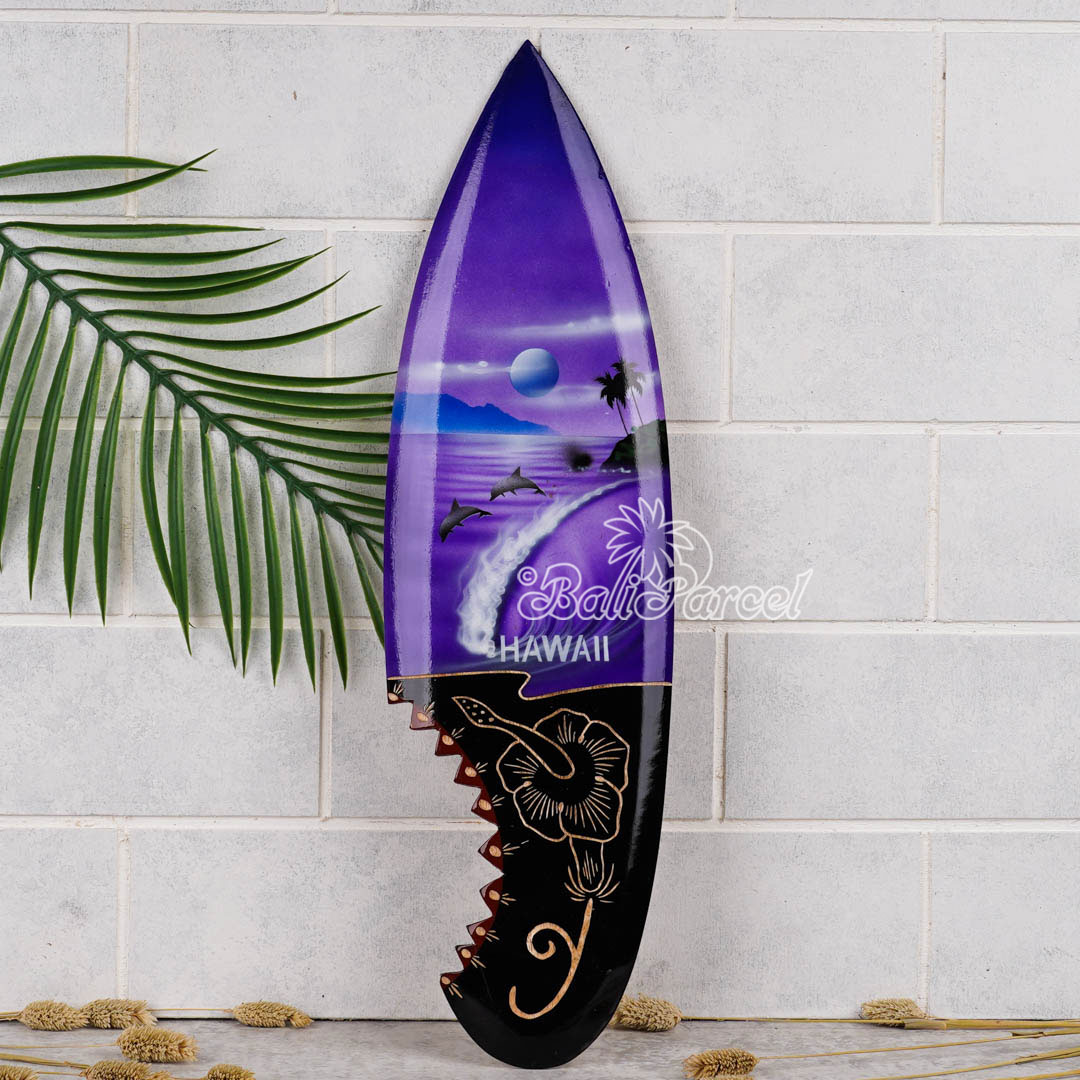 Wooden Surfboard And Carving Combination, Handcarved From Pinus Wood