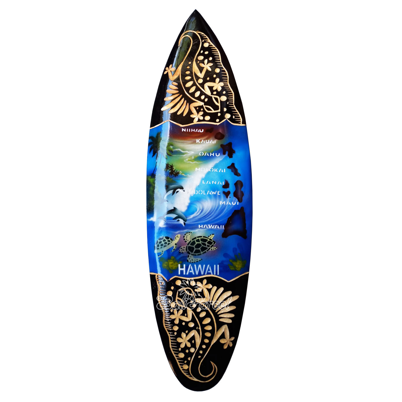 Wooden Surfboard And Carving Combination, Handcarved From Pinus Wood