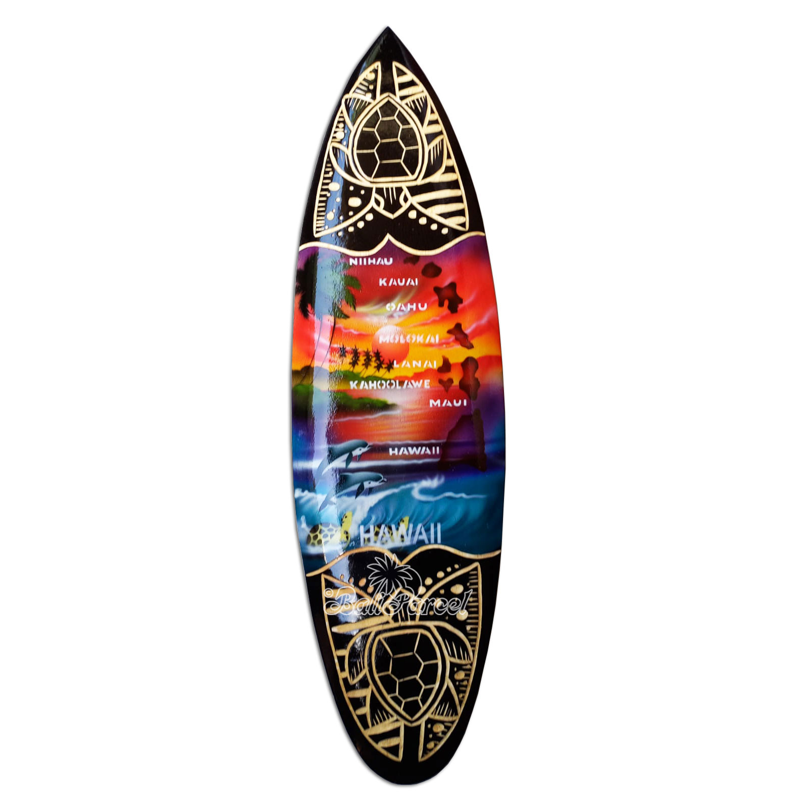 Wooden Surfboard And Carving Combination, Handcarved From Pinus Wood