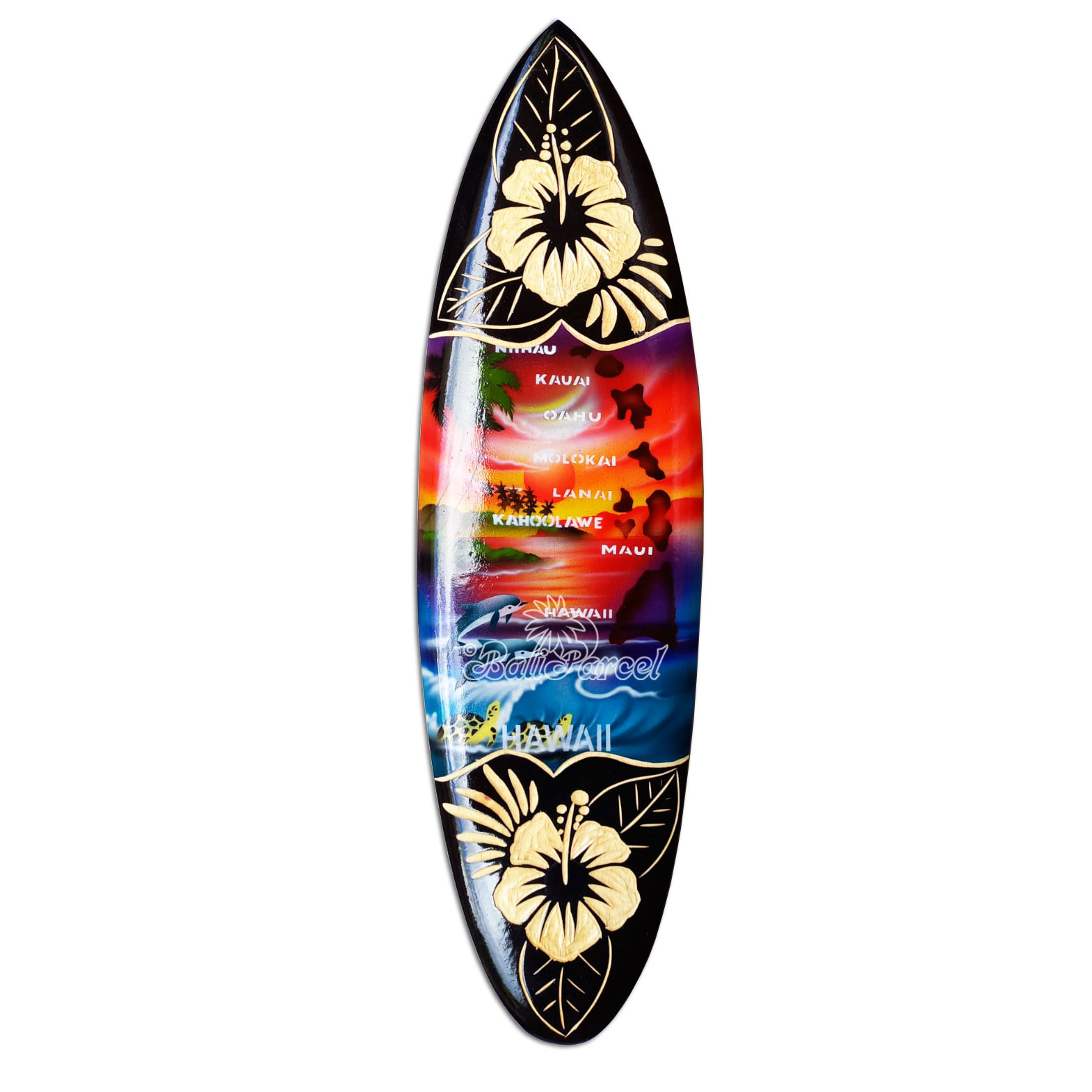 Wooden Surfboard And Carving Combination, Handcarved From Pinus Wood