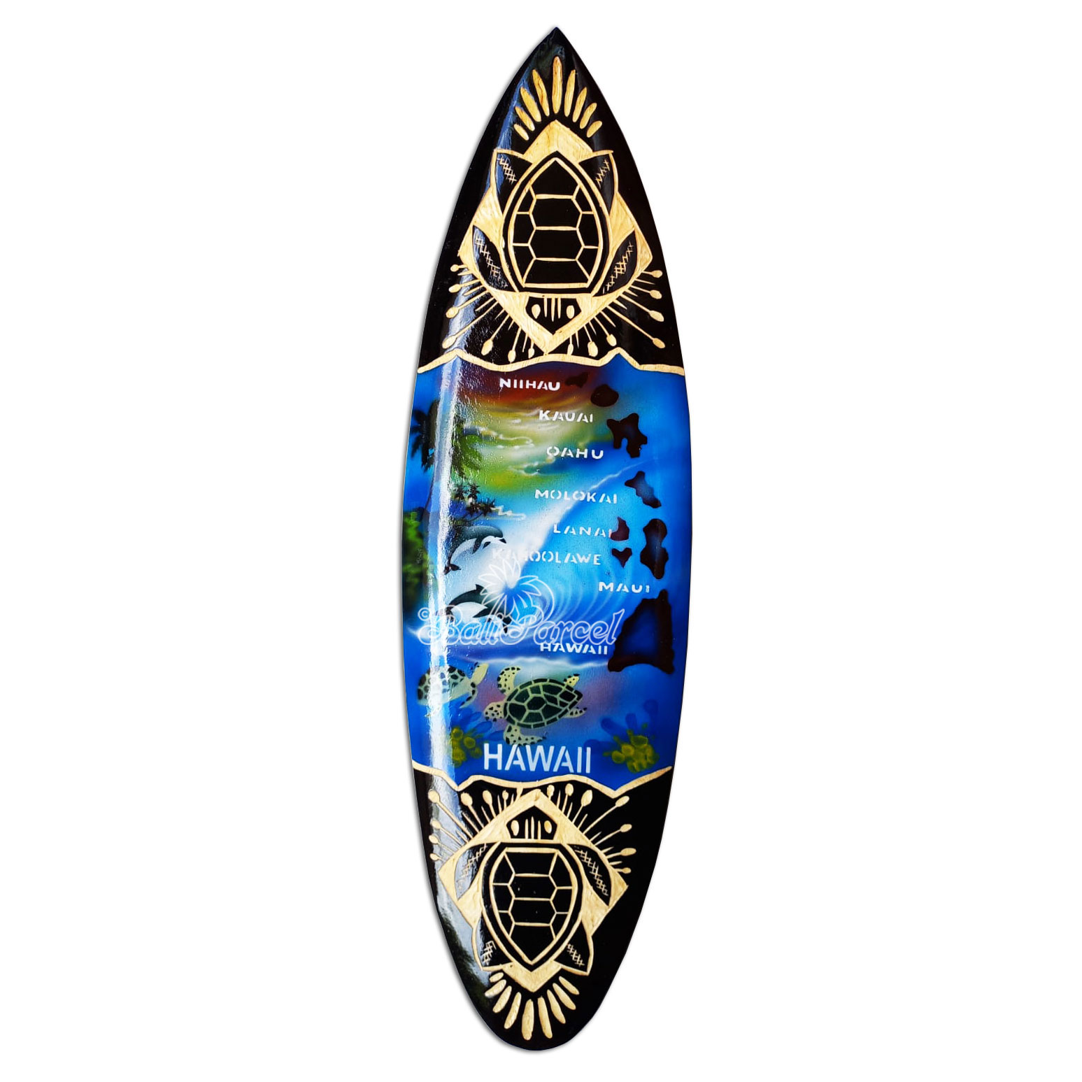 Wooden Surfboard And Carving Combination, Handcarved From Pinus Wood