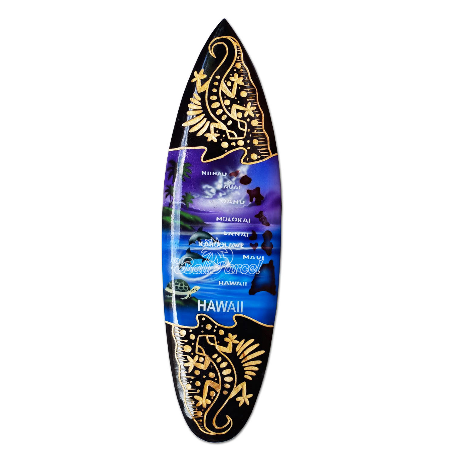 Wooden Surfboard And Carving Combination, Handcarved From Pinus Wood