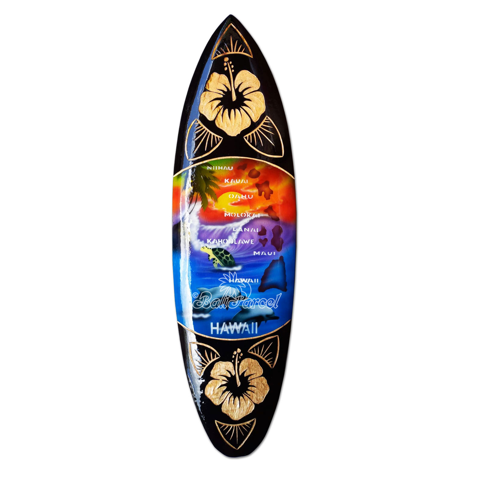 Wooden Surfboard And Carving Combination, Handcarved From Pinus Wood