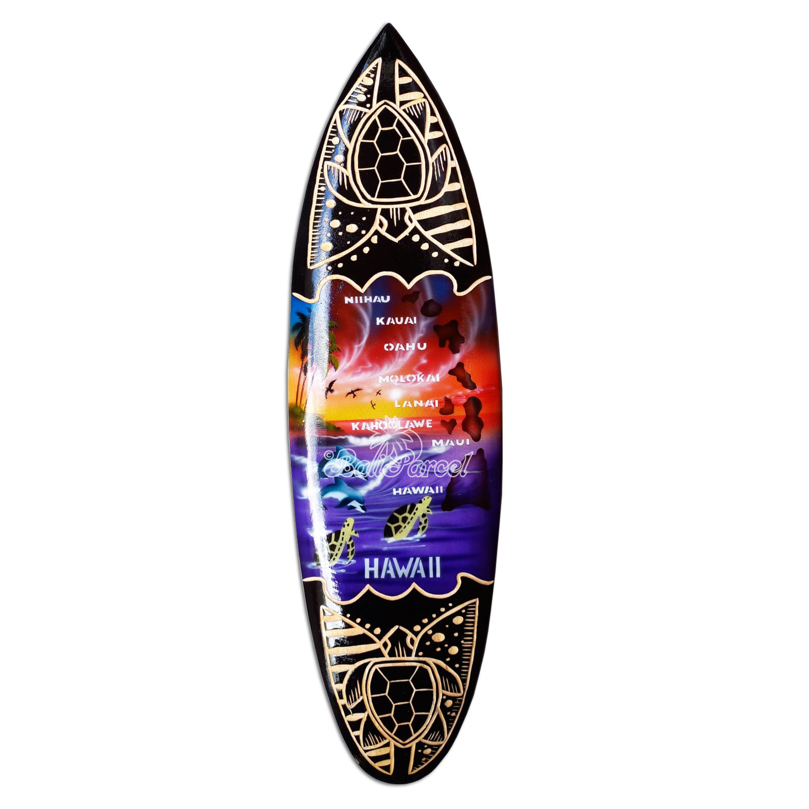Wooden Surfboard And Carving Combination, Handcarved From Pinus Wood