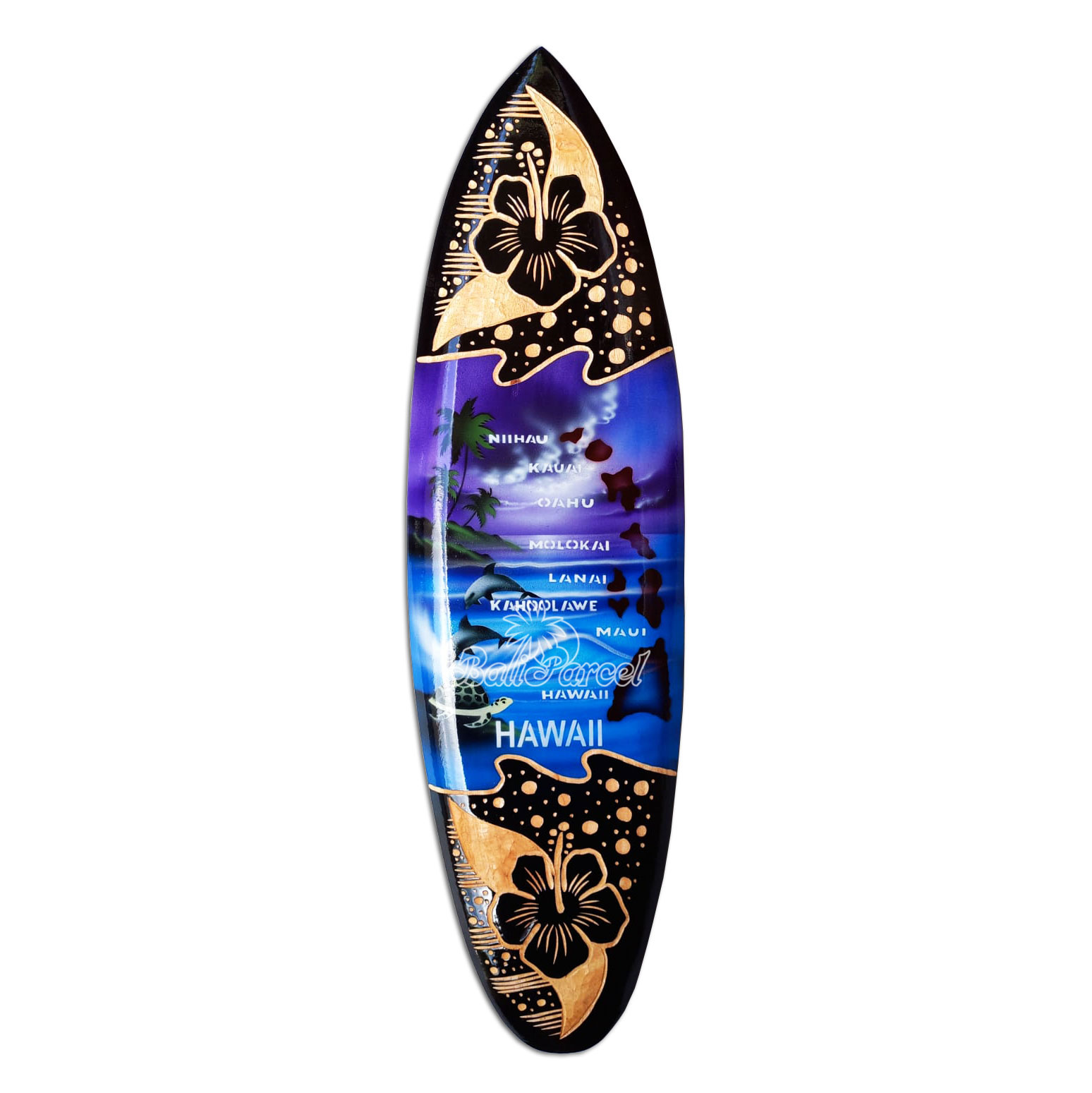 Wooden Surfboard And Carving Combination, Handcarved From Pinus Wood