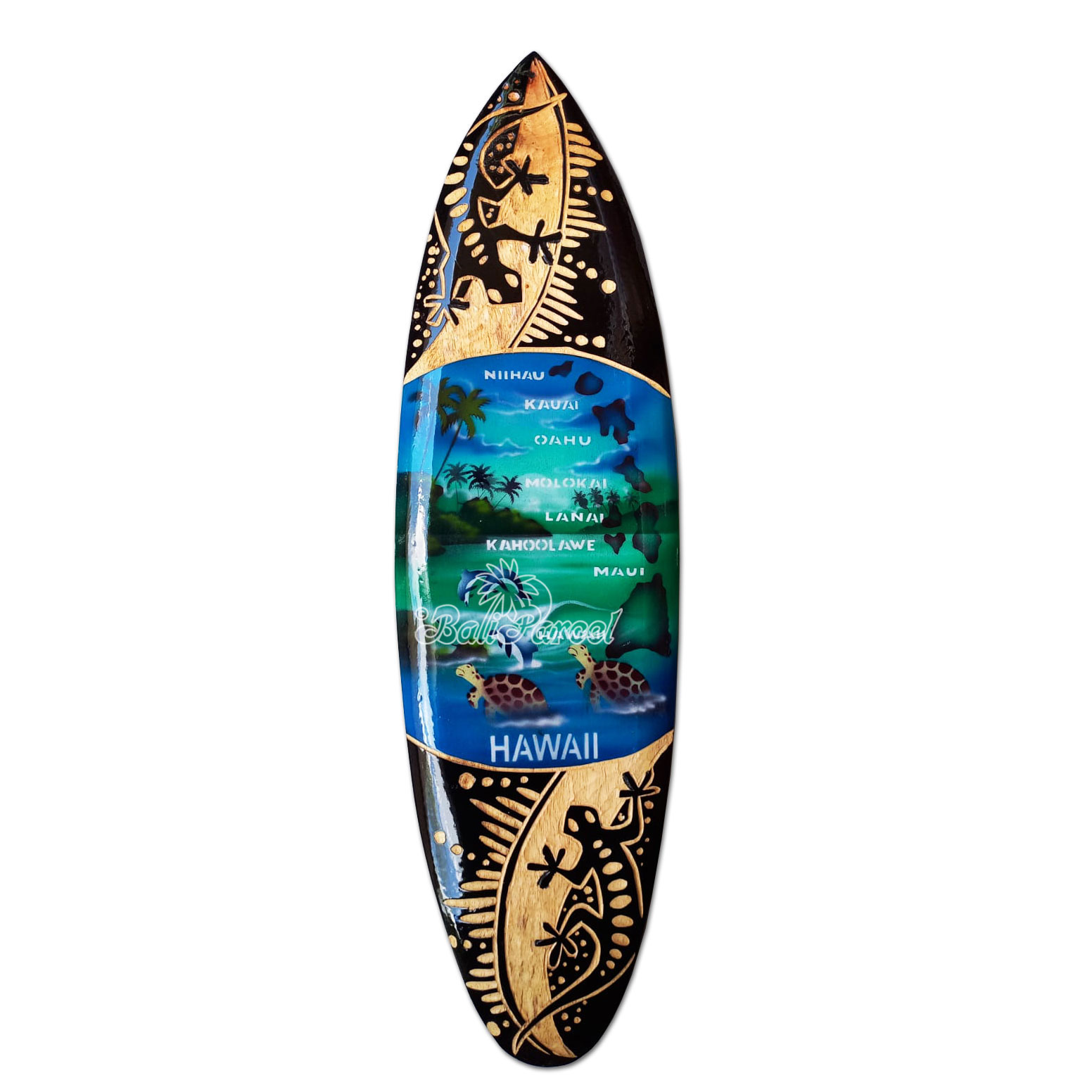 Wooden Surfboard And Carving Combination, Handcarved From Pinus Wood