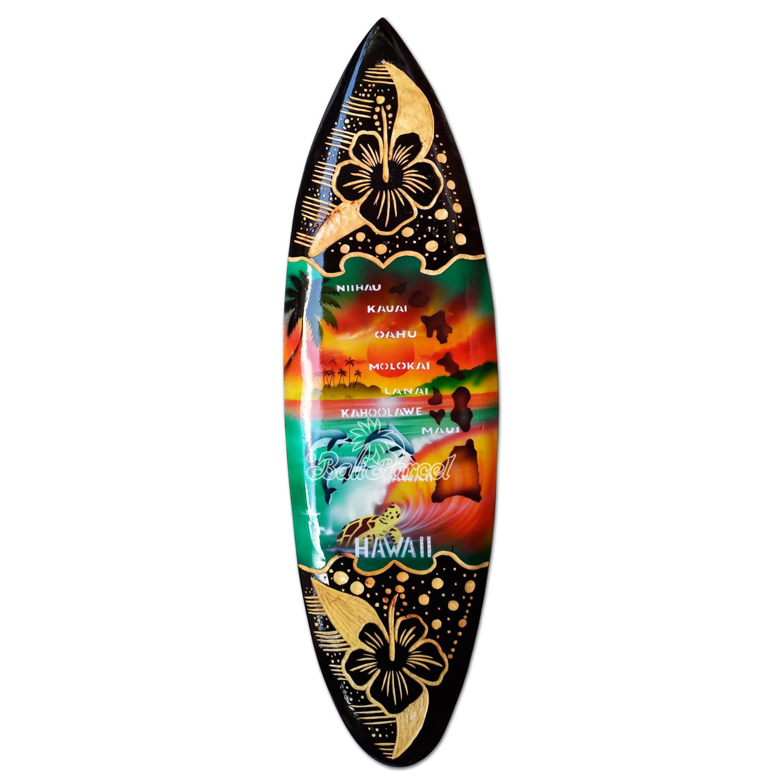 Wooden Surfboard And Carving Combination, Handcarved From Pinus Wood