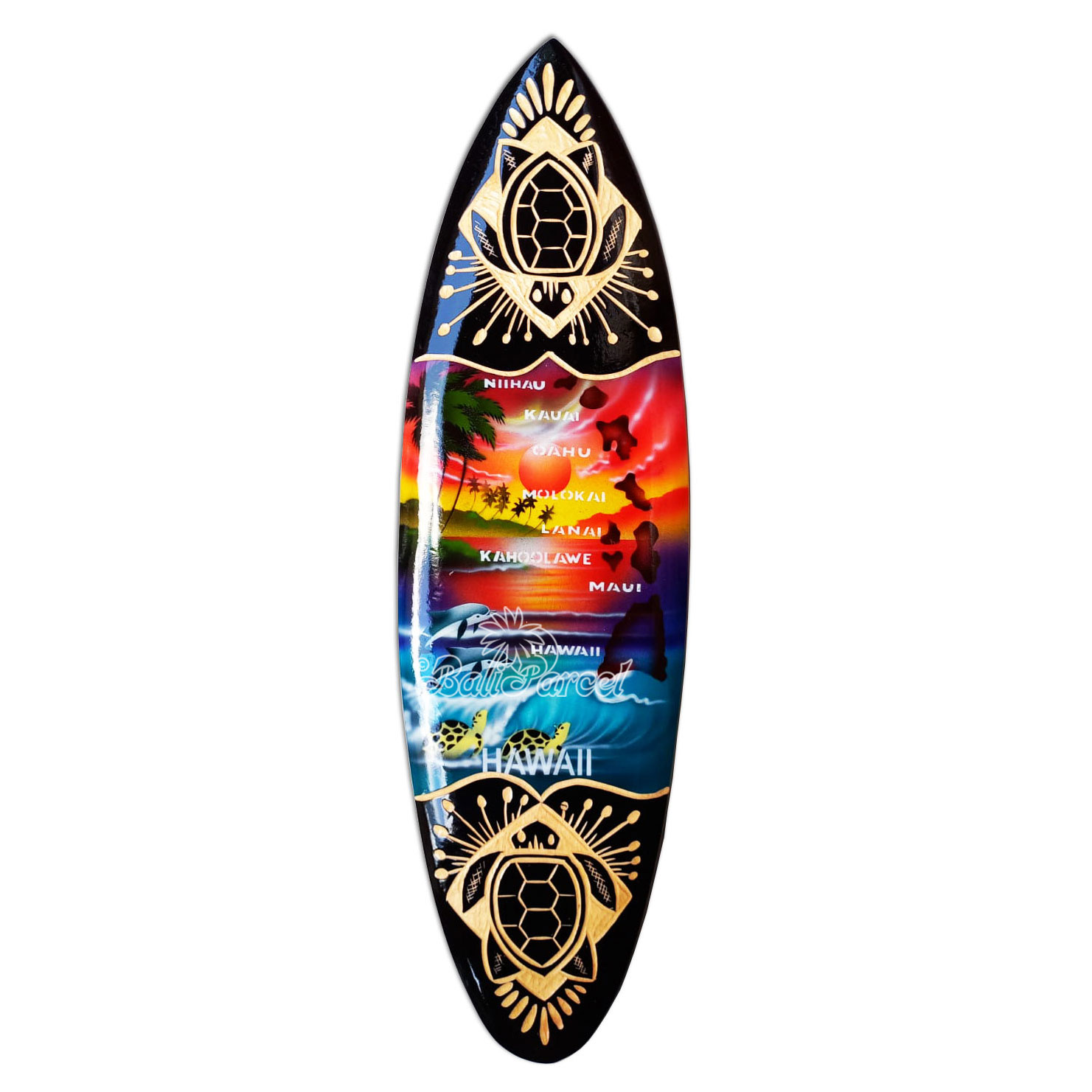 Wooden Surfboard And Carving Combination, Handcarved From Pinus Wood