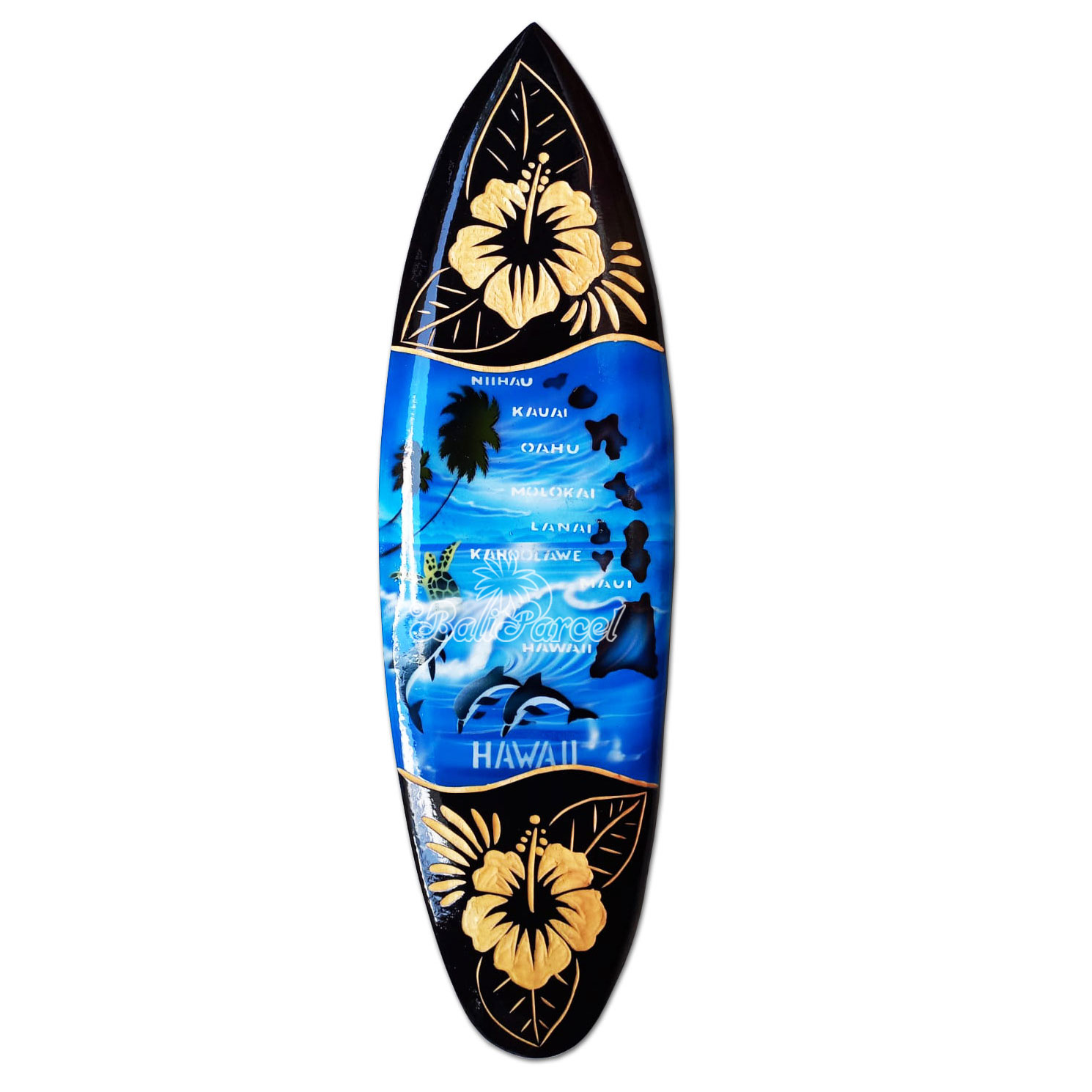 Wooden Surfboard And Carving Combination, Handcarved From Pinus Wood
