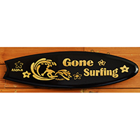Wooden Surfboard Carving,  Handcarved From Pinus Wood 