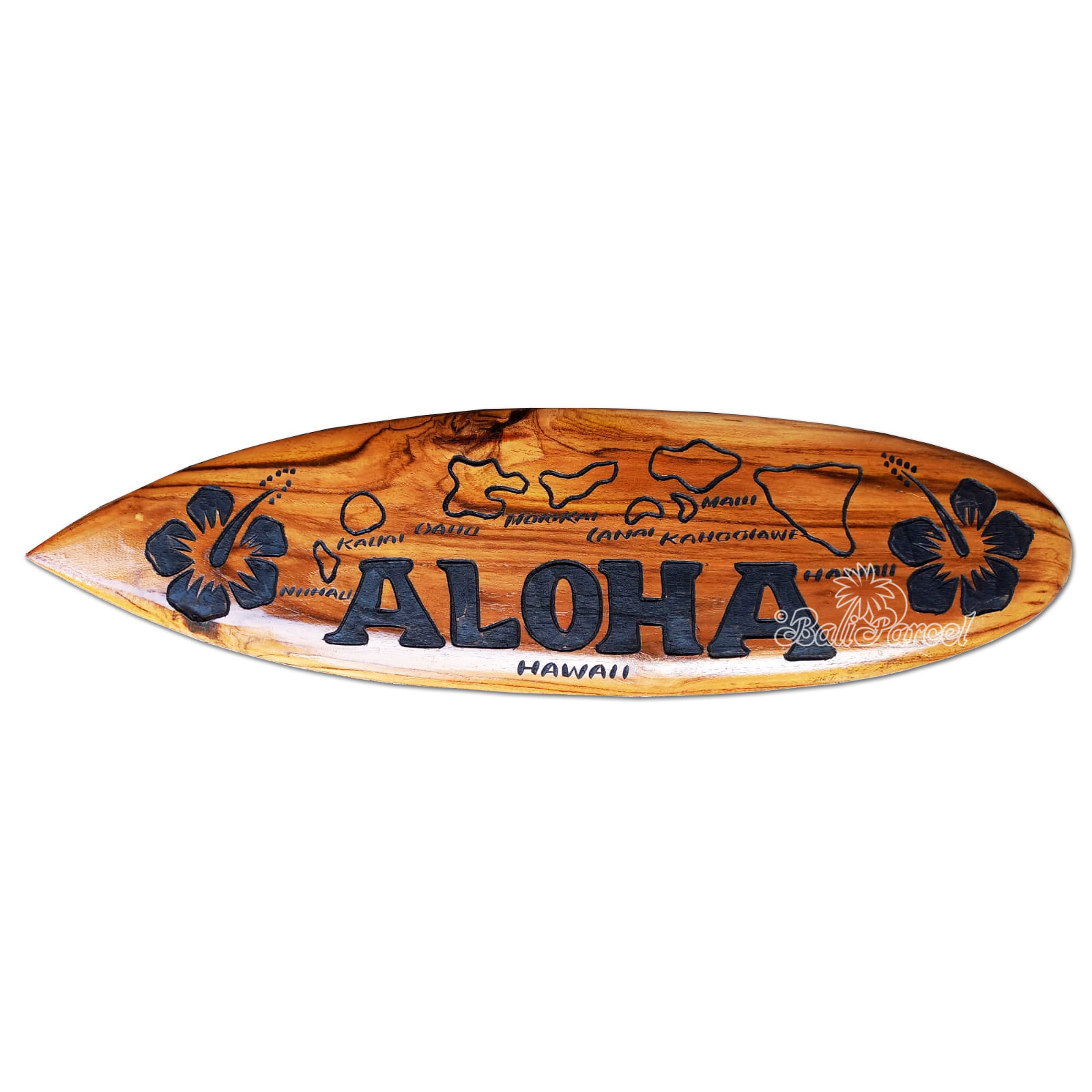 Wooden Surfboard Carving,  Handcarved From Teak Wood