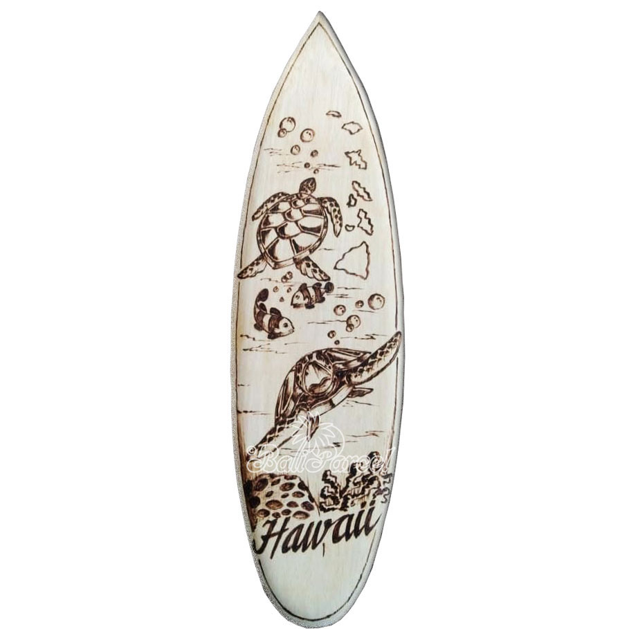 Wooden Surfboard Burning, Handmade From Pinus Wood