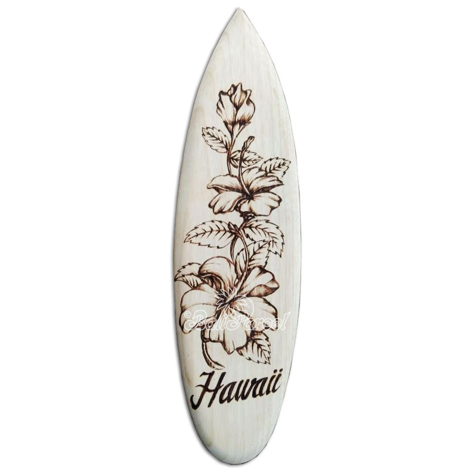 Wooden Surfboard Burning, Handmade From Pinus Wood