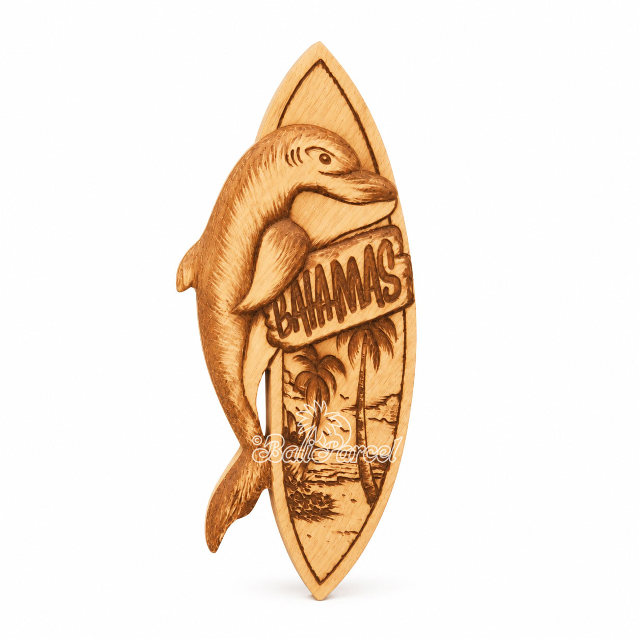 Wooden Surfboard Burning, Handmade From Pinus Wood