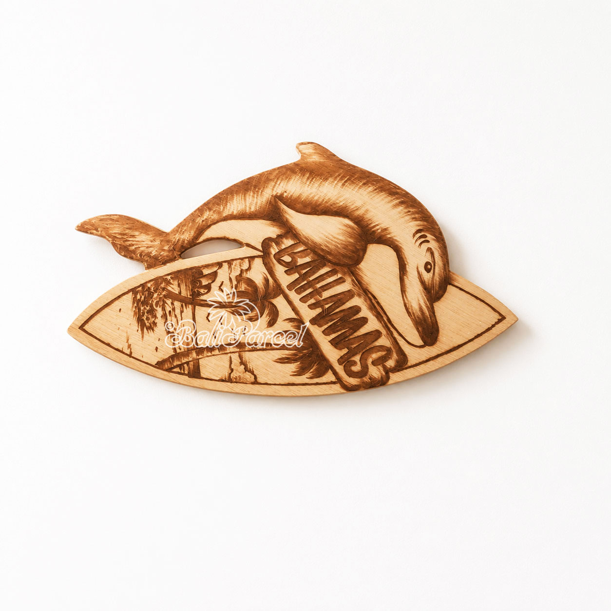 Wooden Surfboard Burning, Handmade From Pinus Wood