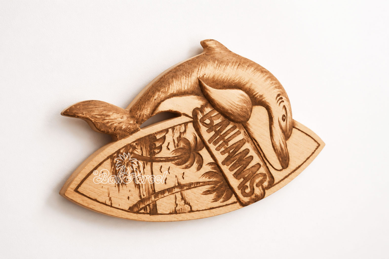 Wooden Surfboard Burning, Handmade From Pinus Wood