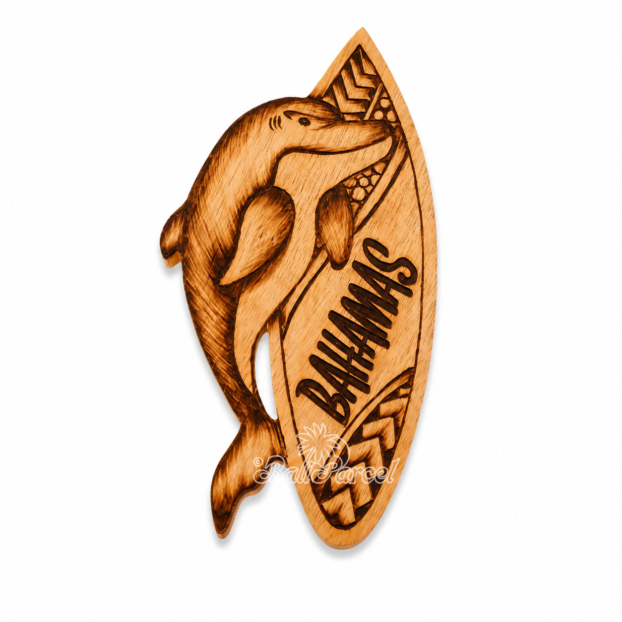 Wooden Surfboard Burning, Handmade From Pinus Wood