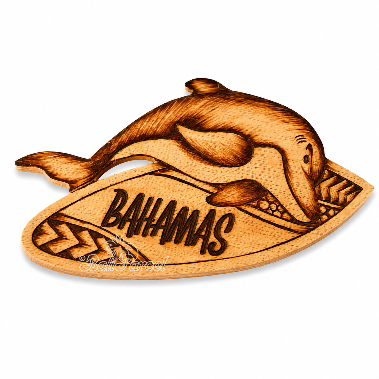 Wooden Surfboard Burning, Handmade From Pinus Wood