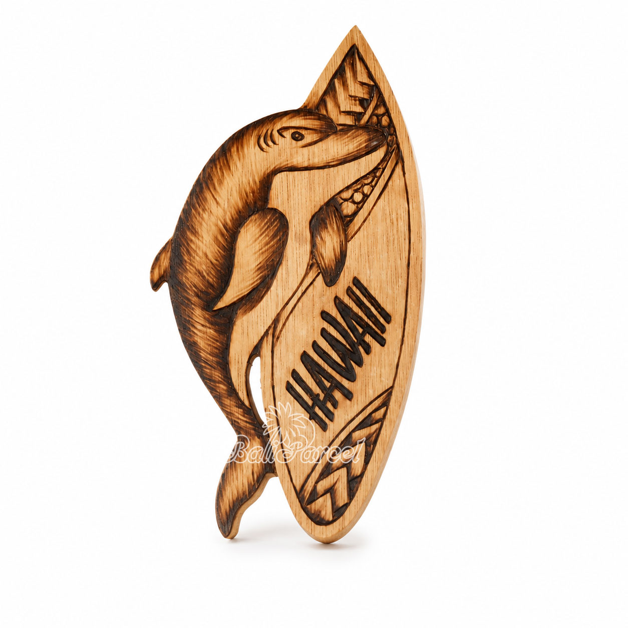 Wooden Surfboard Burning, Handmade From Pinus Wood