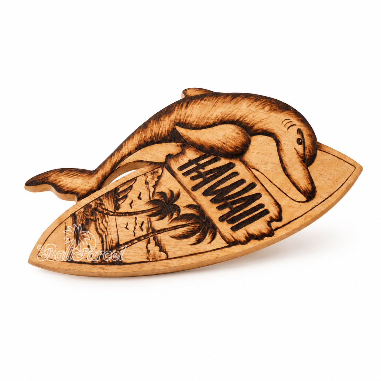 Wooden Surfboard Burning, Handmade From Pinus Wood