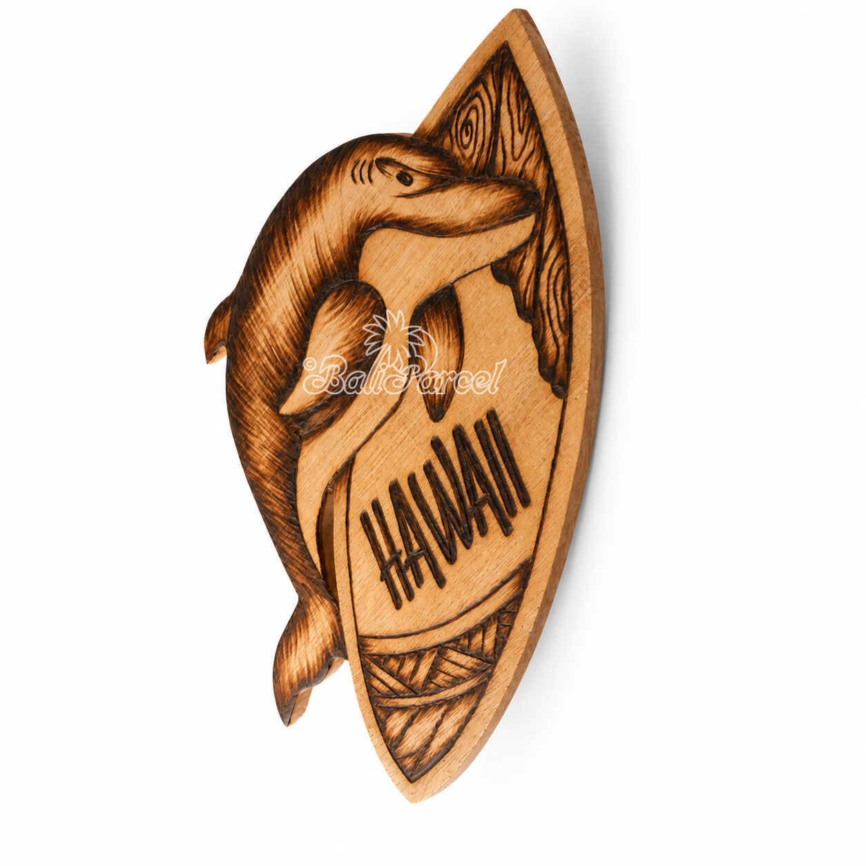 Wooden Surfboard Burning, Handmade From Pinus Wood