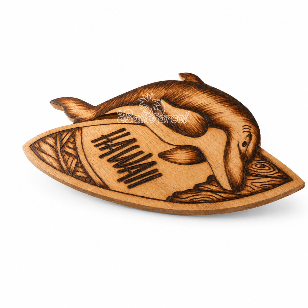 Wooden Surfboard Burning, Handmade From Pinus Wood