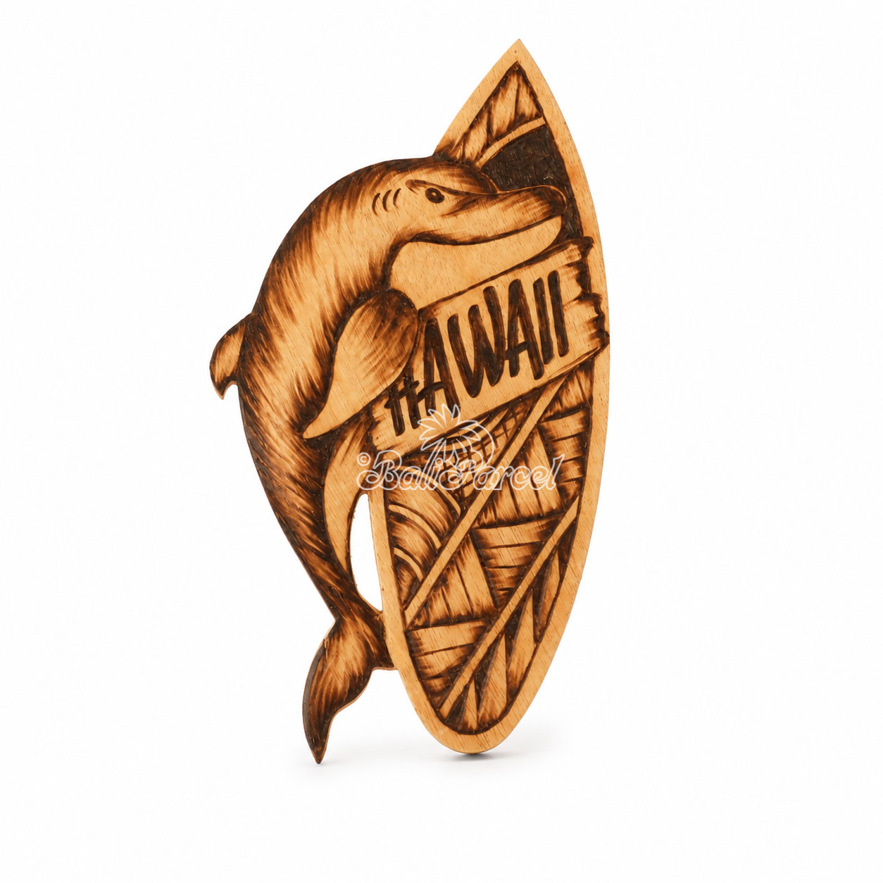 Wooden Surfboard Burning, Handmade From Pinus Wood