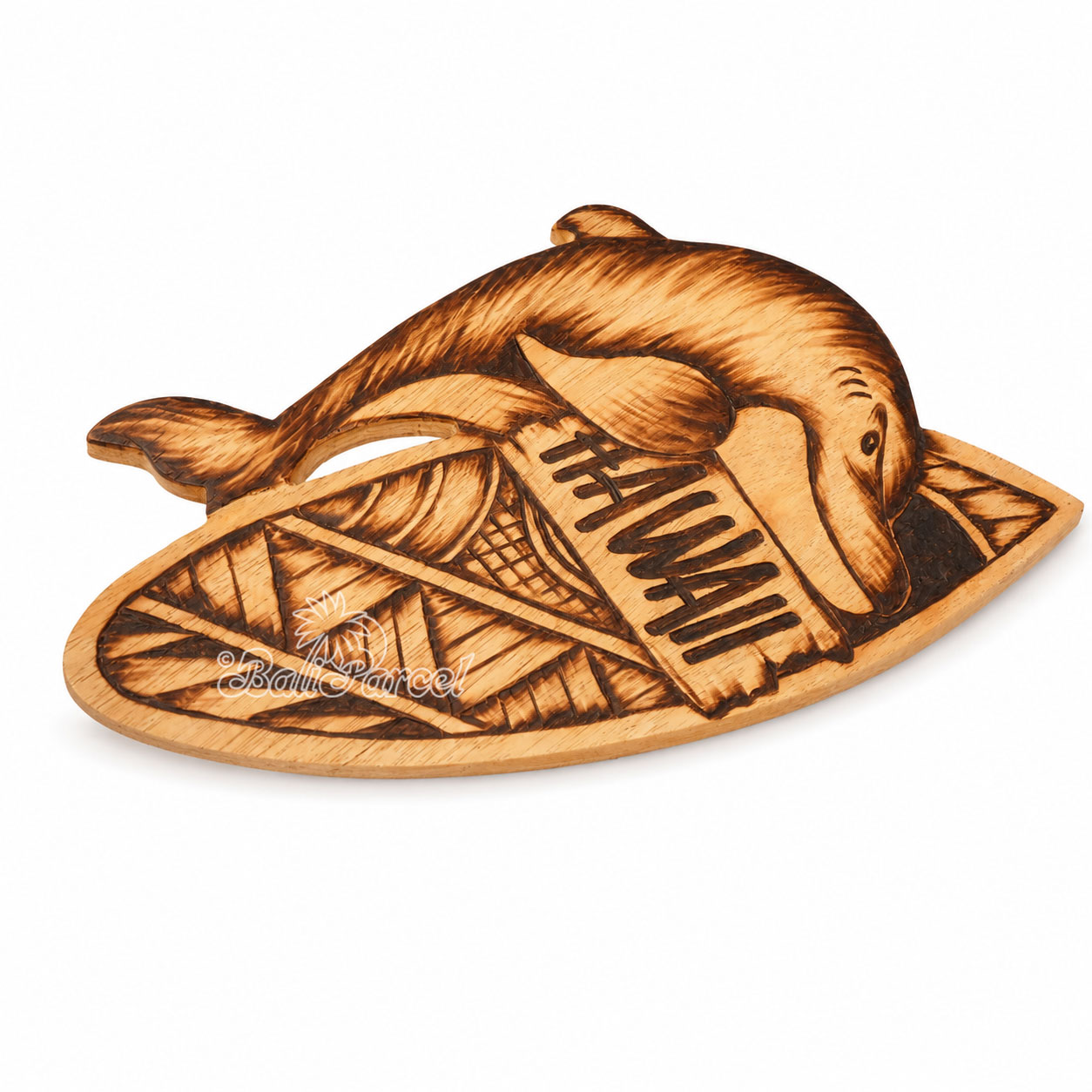 Wooden Surfboard Burning, Handmade From Pinus Wood