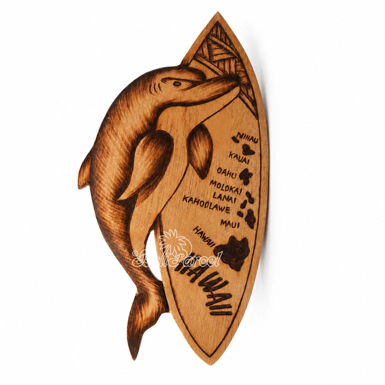 Wooden Surfboard Burning, Handmade From Pinus Wood