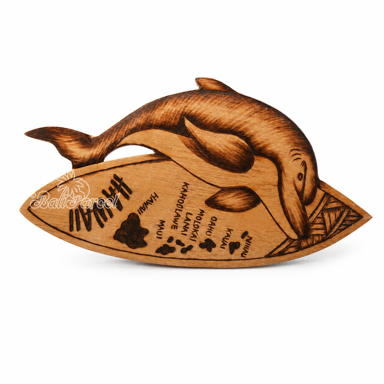 Wooden Surfboard Burning, Handmade From Pinus Wood