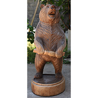Wooden Bear, Handmade From Suar Wood