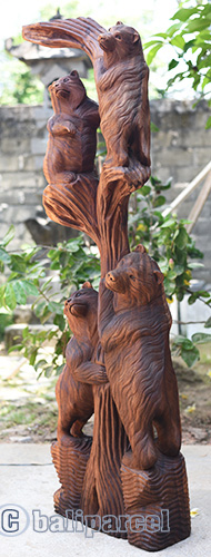 Wooden Bear Handmade From Suar Wood