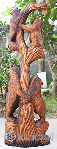 Wooden Bear Handmade From Suar Wood