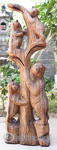 Wooden Bear Handmade From Suar Wood