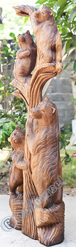 Wooden Bear Handmade From Suar Wood