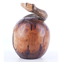 Wooden Snake, Hand Carved From Waru Wood