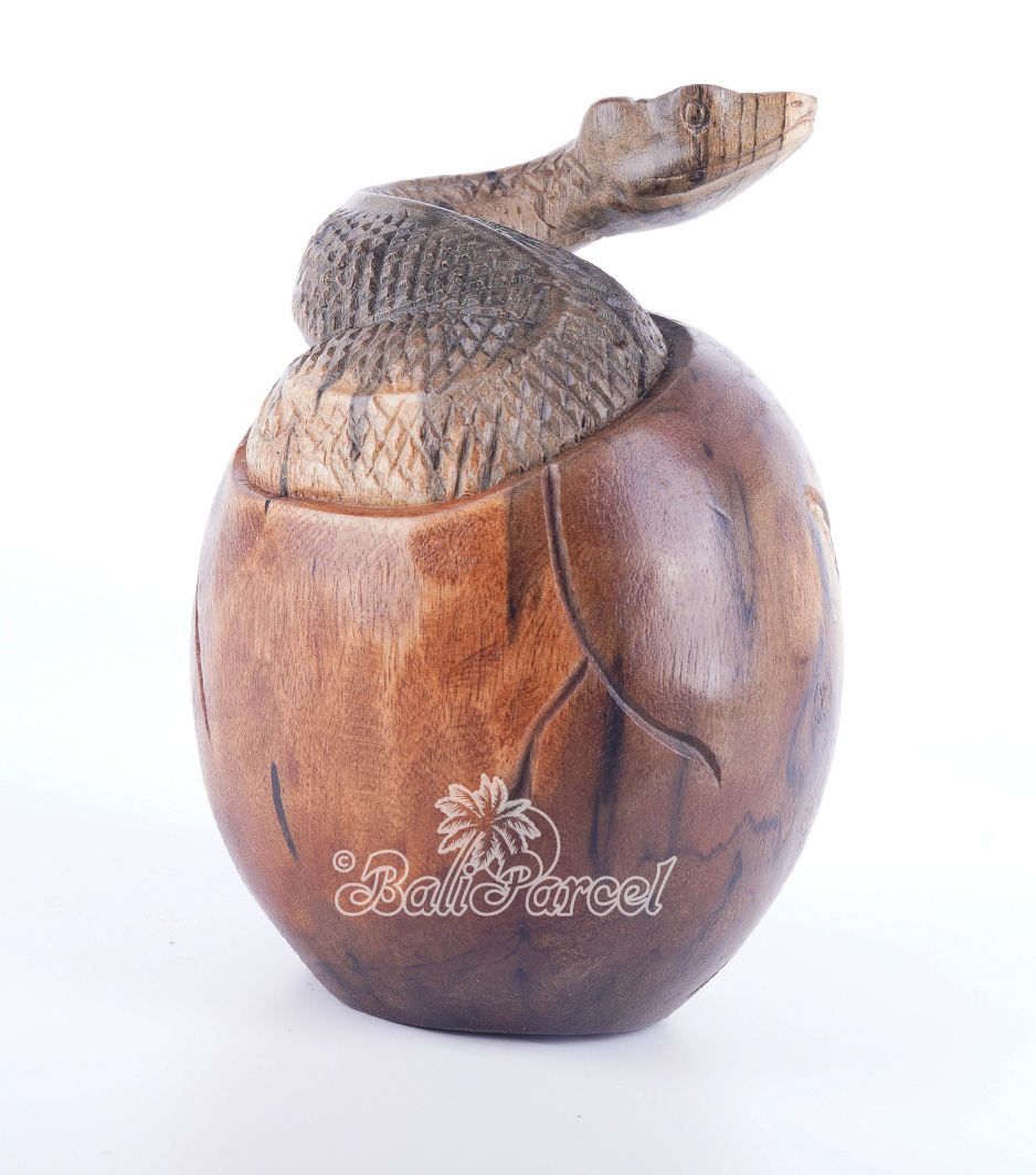 Wooden Snake, Hand Carved From Waru Wood
