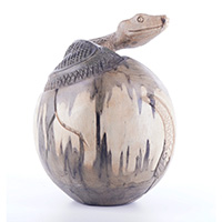 Wooden Snake, Hand Carved From Waru Wood