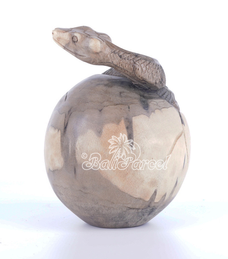 Wooden Snake, Hand Carved From Waru Wood
