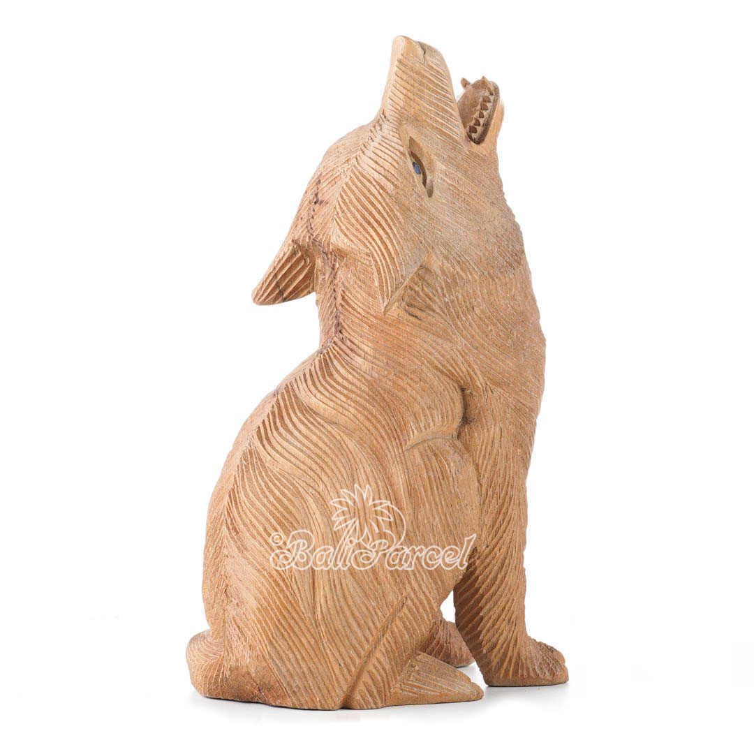 Handmade Wooden Wolf It Made With Suar Wood